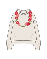 The Classic Crewneck - Off White - Na Wahine Lole - Lei - Full Color