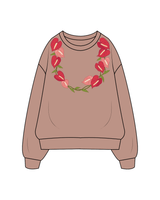 The Womens Crewneck - Clay - Na Wahine Lole - Lei - Full Color