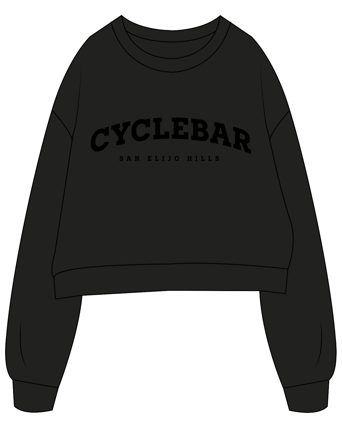 The Oversized Crop - Black - Cyclebar - Center Chest - Black