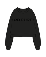 The Oversized Crop - Black - Pure Movement - Center Chest - Black