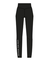 The Basic Legging - Black - Wheel House NY - 'Spring House' Left Leg - White