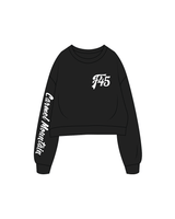 The Oversized Crop - Black - F45 - Left Chest & Sleeve Logo -White