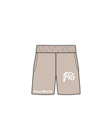 The Mens Sweat Shorts - Bone - F45 SD - Right Leg & Left Thigh Scripture - White