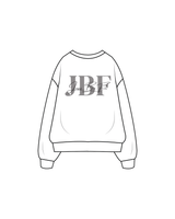 The Classic Crewneck - White - Jess Be Fit - Left Chest / Back - Grey