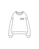 The Classic Crewneck - White - Jess Be Fit - Left Chest / Back - Grey