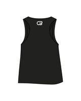 The Crop Tank - Black - Cyclebar - Center Chest / Neckline - White