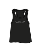 The Crop Tank - Black - Cyclebar - Center Chest / Neckline - White