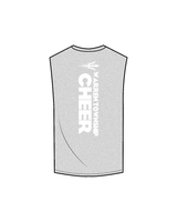 The Muscle Tank - Heather - Warren Cheer - Shoulder / Back Logos - White