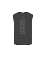 The Muscle Tank - Charcoal - Warren Cheer - Shoulder / Back Logos - Tone on Tone