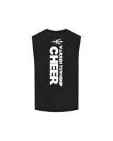 The Muscle Tank - Black - Warren Cheer - Shoulder / Back Logos - White