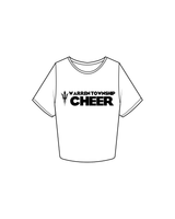 The Crop Tee - White - Warren Cheer - Front Full Logo - Black