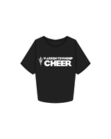 The Crop Tee - Black - Warren Cheer - Front Logos - White