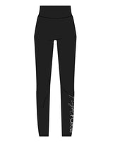 The Basic Legging - Black - Flightform - Left Leg & Back Center Waist - White