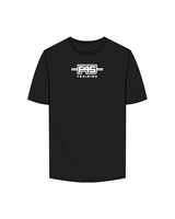 The Mens Tee - Black - F45 SD - Center Chest Logos - White