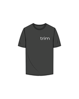 The Mens Tee - Charcoal - Trim Fitness - Left Chest Logo - White