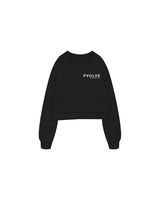 The Oversized Crop - Black - Pvolve Nashville - Left Chest Logo - White