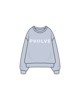 The Womens Crewneck - Powder - Pvolve Nashville - Wavy Logo - White