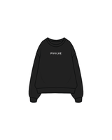 The Womens Crewneck - Black - Pvolve Nashville - Neckline Logo - White