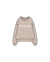 The Womens Crewneck - Bone - Pvolve Nashville - Circle Logo - White