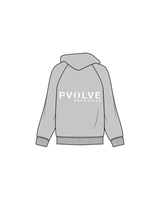 The Womens Hoodie - Heather - Pvolve Nashville - Left Chest & Back Logos - White