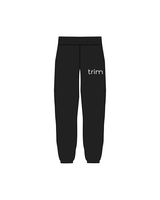 The Womens Sweatpants - Black - Trim Fitness - Left Thigh Logo - White