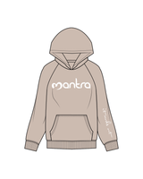 The Womens Hoodie - Bone - Mantra Fitness - Center / Left Sleeve - White