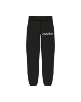 The Womens Sweatpants - Black - Mantra Fitness - Left Thigh Main Logo - White