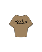 The Crop Tee - Sand - Mantra Fitness - Front / Back - Lakewood - Black Puff Print