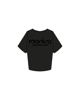 The Crop Tee - Black - Mantra Fitness - Front / Back - Lakewood - Black Puff Print