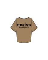 The Crop Tee - Sand - Mantra Fitness - Front / Back - OC - Black Puff Print