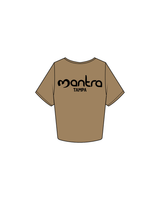 The Crop Tee - Sand - Mantra Fitness - Front / Back - Tampa - Black Puff Print