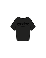 The Crop Tee - Black - Mantra Fitness - Front / Back - Tampa - Black Puff Print