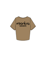 The Crop Tee - Sand - Mantra Fitness - Front / Back - Sarasota - Black Puff Print