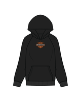 The Classic Hoodie - Black - Wellbee Fitness - Harley front and back - Full Color / Orange