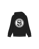 The Womens Zip Hoodie - Black - Wellbee Fitness - Sleeve & Back Logo - White