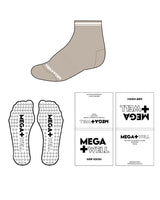 The 1/2 Crew Sock - Tan - Mega Well - White Grip & Logos